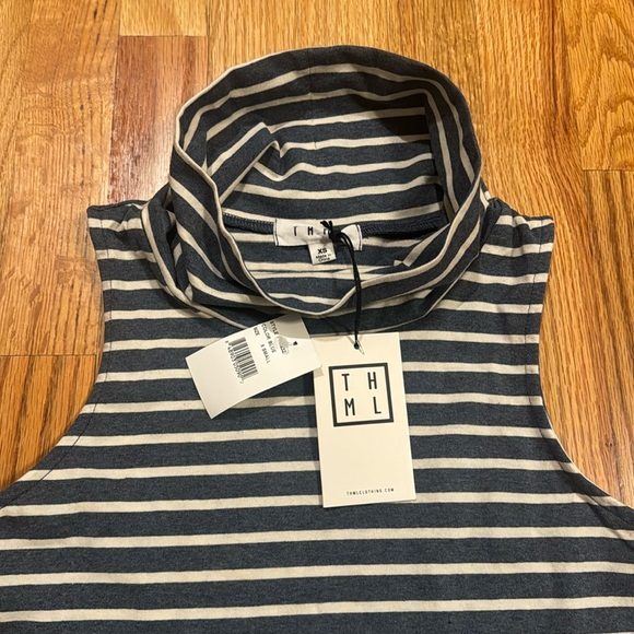 THML Striped Suede Turtleneck Dress - Picture 2 of 5